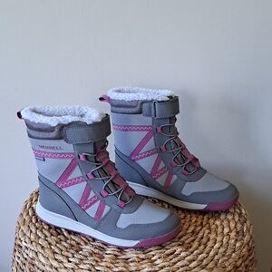 Merrell Girls Snow Crush Waterproof/Insulated Winter/Snow/Outdoor Grey Boots S-3